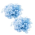 thumbnail image 2 of 100 unidades de coleteros elásticos con forma de cuenco de flores para mujeres y niñas. Azul, 2 of 6