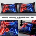 thumbnail image 6 of OKKEEY Ful Comforter Sets Clearance, 6 Pcs Boys Gaming Bed in a Bag with Sheets, All Season Soft Microfiber Red-Blue Gamepad Bedding Set for Kids Teens, 6 of 9