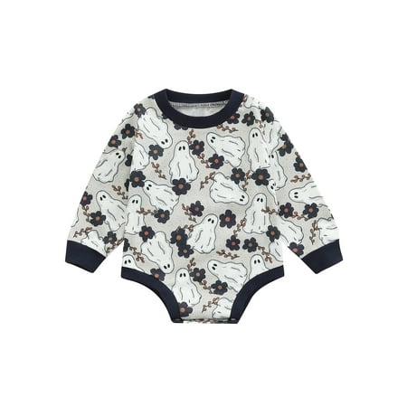 

Huakaishijie Infant Baby Girl Boy Halloween Pumpkin Romper Oversized Sweatshirt Bodysuit
