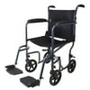 Carex Lightweight Aluminium Transport Wheelchair with 8" Wheels and 19" Seat, 300 lb Capacity