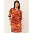 thumbnail image 5 of Moomaya Raglan Sleeves Band Collar Printed Rayon Dress - Women's Casual Dress, 5 of 9