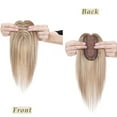 thumbnail image 6 of MY-LADY Woman 100% Remy Real Topper Human Hair Hair Extensions Natural Daily Hair Wigs Straight Hair Piece #12P613 Golden Brown & Bleach Blonde 10inch, 6 of 8
