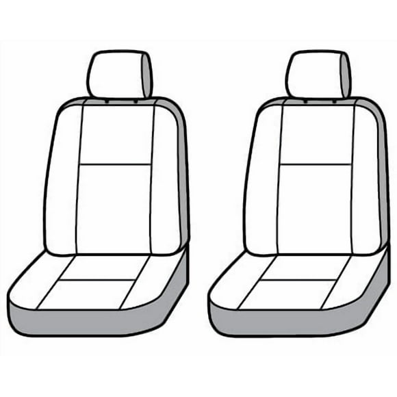 Fits 2014-2018 Ram 1500 Covercraft Seat Cover SS2476PCCH SeatSaver; Seat Style C - Bucket With Adjustable Headrest; Polycotton; Charcoal Black; Set of 2