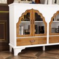 thumbnail image 6 of MONSLIPA Accent Cabinet with Doors, Wood Credenza Sideboard Buffet Cabinet with Storage Rustic Arched Door for Living Room, 6 of 8