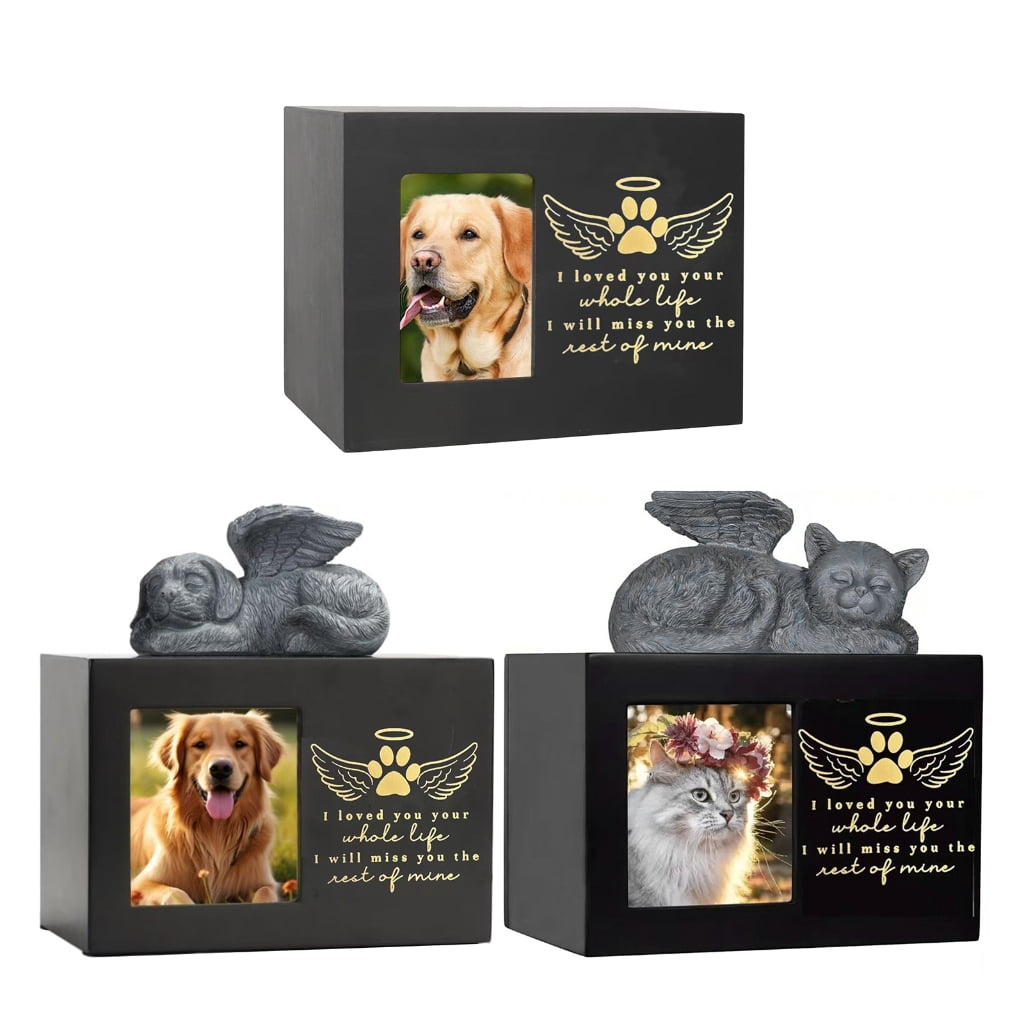 Resins Pet Cremation Urn Ashes Urns Dogs Memorials Caskets Funeral Photo Frame for Memorializing Cats and Dogs