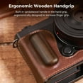 thumbnail image 3 of SMALLRIG Half Leather Case kit, Vintage Style Leather Camera Half Leather Case, Aluminum Alloy Frame, with Wooden Grip, with 1/4"-20 Threaded Hole for Panasonic LUMIX S9-4703, 3 of 6
