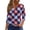 Red #137, variant on 250th Anniversary USA Shirts Women 3/4 Sleeve Tshirts Loose American Flag Print Pullover 4th of July Celebration Party Tops Independence Day Patriotic V Neck 1776-2026 Blouses White M