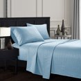 thumbnail image 1 of YYAO Twin Size Luxurious Striped Sheet Set for Home Hotel, 3 Piece, Light Blue, 1 of 1