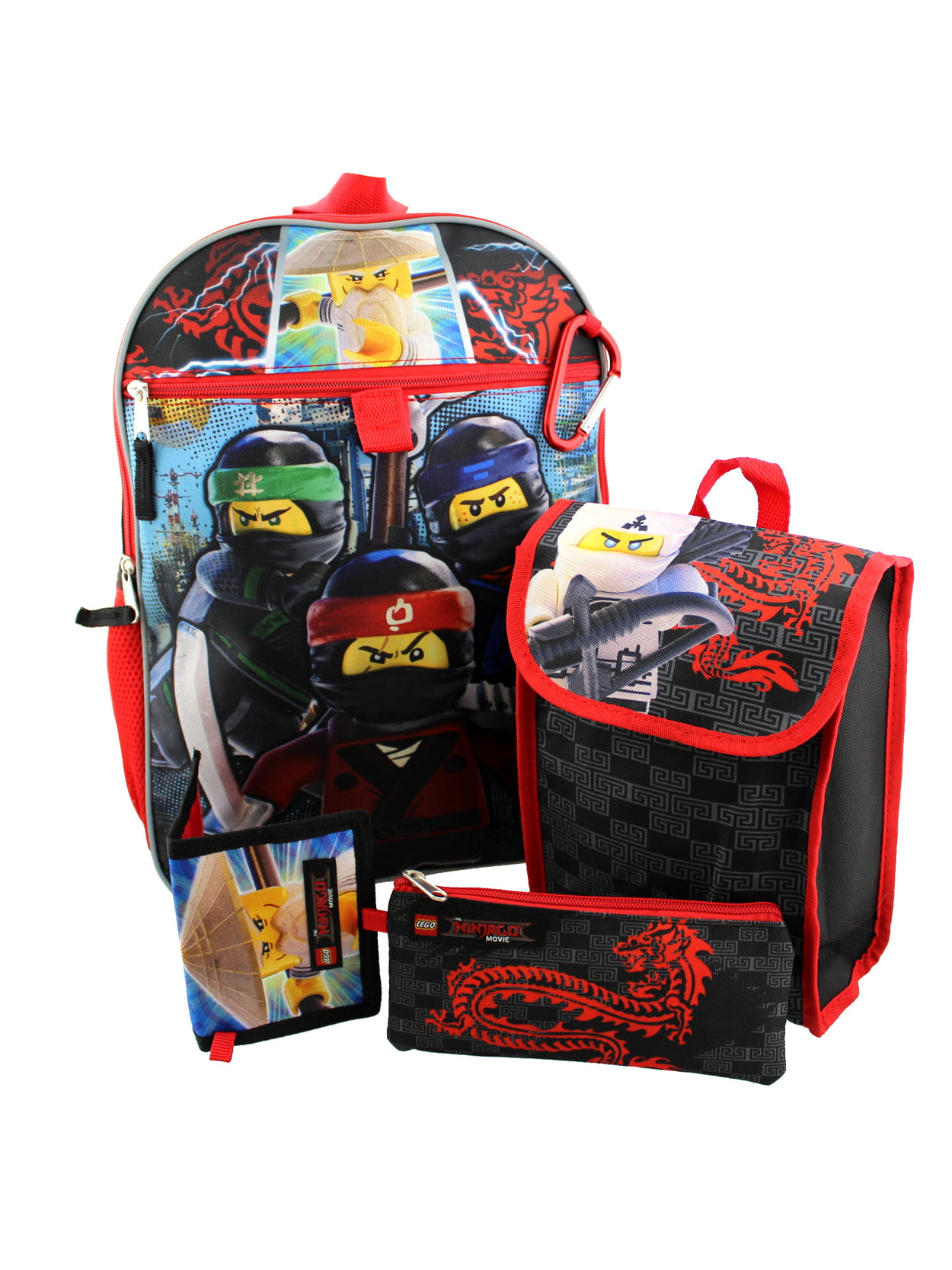 Transformers NInjago Kids Boys Backpack Lunch Box Pen Case Shoulder Bag Lot Gift 