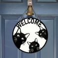 thumbnail image 3 of Clearance Hallo-ween Decorations,Door Hanging Decoration,Welcome Sign Welcome Cat Wooden Welcome Wreath Sign Wreath Door Hanging For Christmas Housewarming,Home Decor, 3 of 7