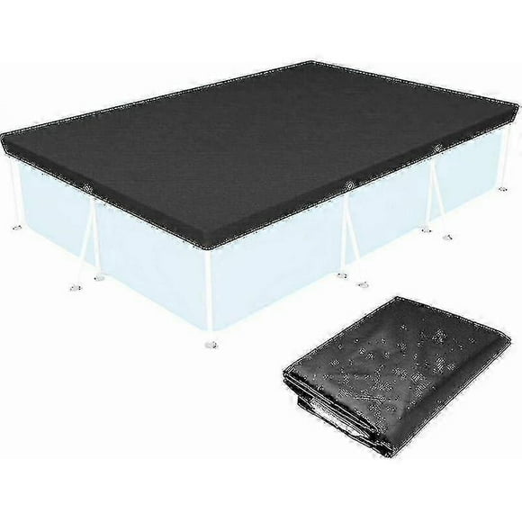 Swimming pool cover, 221*150cm rectangular swimming pool cover, above ground swimming pool winter cover, foldable waterproof swimming pool cover W