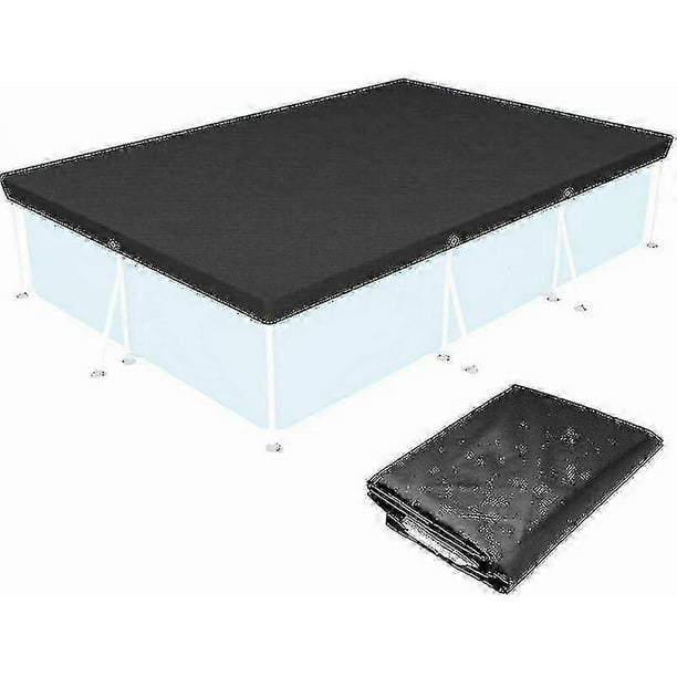 Swimming pool cover, 221*150cm rectangular swimming pool cover, above ground swimming pool winter cover, foldable waterproof swimming pool cover W
