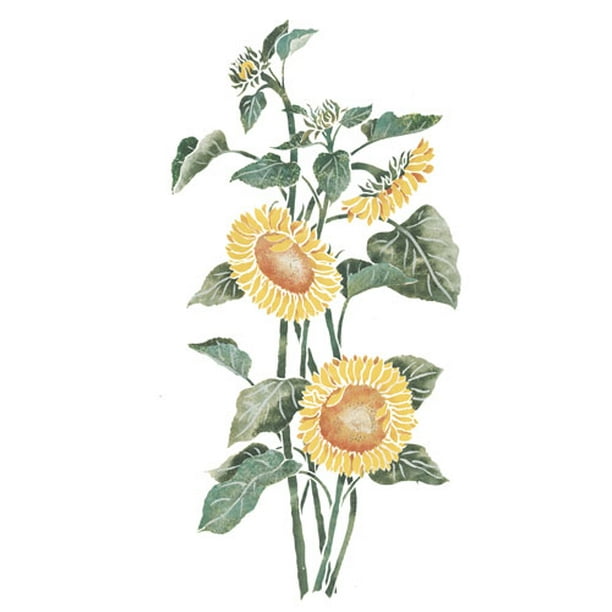 Standing Sunflower Wall Stencil Dee230 By Deesigns Com - Large Sunflower Wall Stencils For Painting Standing Sunflower Wall Stencil Dee230 By Deesigns Com - Large Sunflower Wall Stencils For Painting