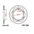 thumbnail image 2 of JT Steel Rear Sprocket 45T for Street HONDA CBR600RR 2003-2006, 2 of 4