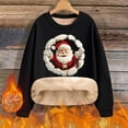 thumbnail image 2 of successthop Christmas Sweatshirts Women Cute Santa Fleece Plus Size Crewneck Long Sleeve Sweaters Pullover Tops Black, 2 of 9