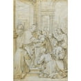 thumbnail image 2 of Antoni Viladomat 11x14 Black Ornate Wood Framed Double Matted Museum Art Print Titled: Saint Bruno Meets Bishop Hugh of Cologne (circa 1720), 2 of 5