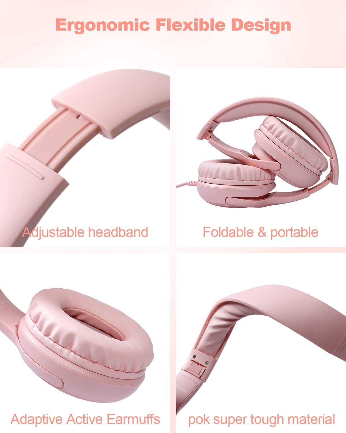 Kids Headphones With Cord For School, 85/94Db Volume Limited, Wired Over-Ear Hea