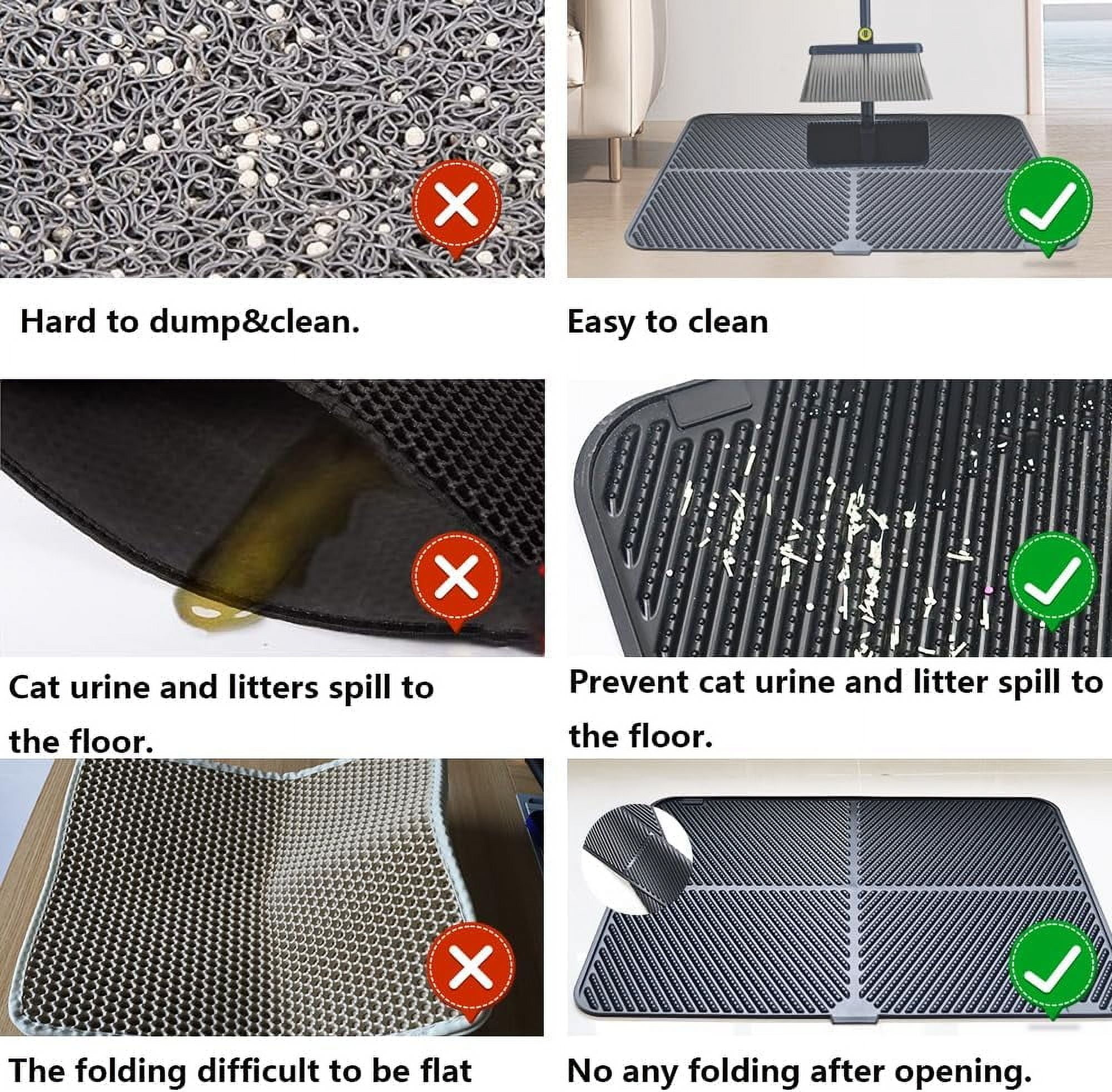 MIDOQIN Silicone Cat Litter Mat, Waterproof Extra Large Litter Trapping Mat, Non-Slip Litter Catcher Mat