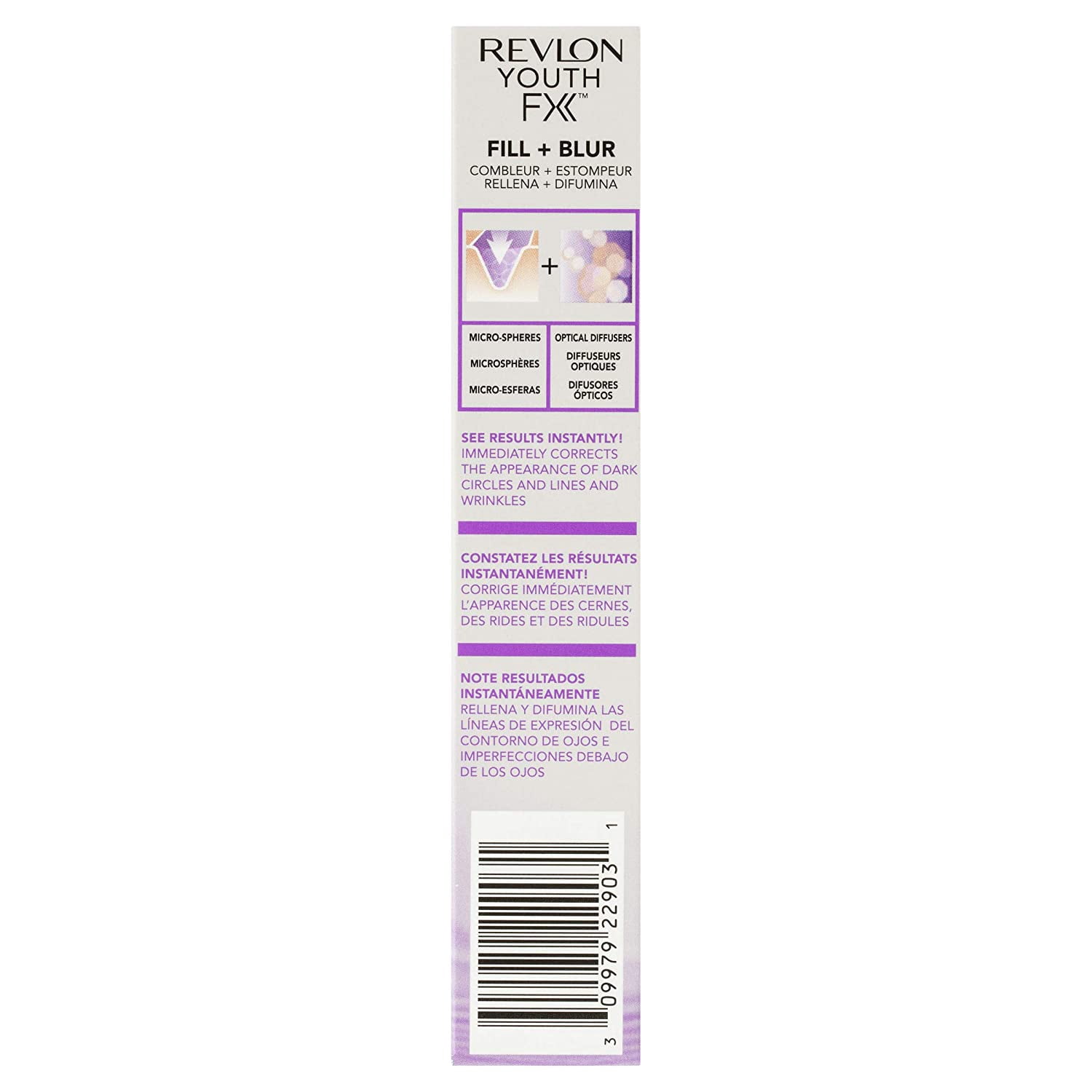 3 Pack Revlon Youth Fx Fill + Blur Concealer,03 Light Medium, 0.11 Fluid Ounce