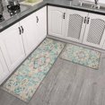 thumbnail image 3 of Kitchen Rugs and Mats Non Skid Washable Bohemian Light Blue Carpet National Design Farmhouse Kitchen Mat and Rug Set,Floor Cushion Waterproof Rug,Rubber Backed Area Rugs for Kitchen Laundry, 3 of 7