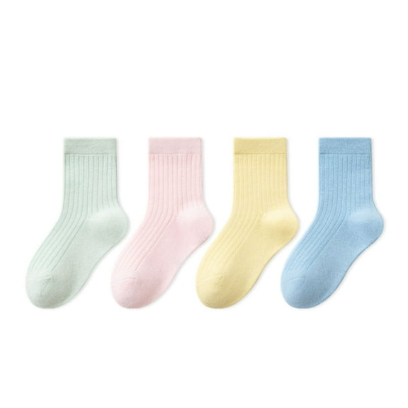 Gyujnb Soft Kids Crew Socks for Girls Everyday Comfortable School Ankle Socks with Non Grip for Toddler Children Non Play Socks In Assorted Solid Colors Multipack
