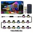thumbnail image 1 of LOVEVER [Smart Outdoor Lights] Smart RGB Outdoor Light Strings  Permanent Outdoor Lights  LED Porch Eaves Lights | 75 Scene Modes  All Festival Scenes, 1 of 6