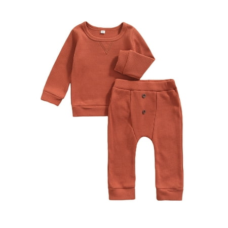 

Seyurigaoka Baby Girl Tops Buttons Pants Long Sleeve Shirt+ Trousers