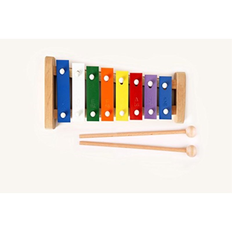 wooden, colourful childrens toy xylophone 8 bars/tones