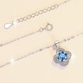 thumbnail image 6 of SFTING 925 Sterling Silver Elegantly Lucky Four Leaf Clover Halo Pendant With 1CT Cubic Zirconia Necklace Gift for Women Wife Mom, 6 of 8