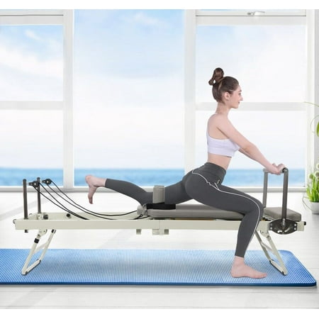 Foldable Pilates Reformer Machine, Multifunctional Yoga Fitness Equipment