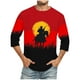 thumbnail image 1 of Camisas de Lino para Hombres Impresión Cuello Redondo Casual 3/4 Manga Blusa, Mezcla de Lino de Algodón para Primavera Verano Ocio Y Tops Diarios, 1 of 9