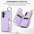 thumbnail image 3 of Cutyskin for Samsung Galaxy A55 Wallet Case【RFID Blocking】 with Card Holder Cash Pocket Zipper Bills Slot, Soft PU Leather Magnetic Back Folio Kickstand, Finger Ring Holder Hook Case, Purple, 3 of 8