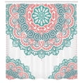 thumbnail image 3 of Ambesonne Oriental Shower Curtain, Soft Toned Mandala, 69"Wx84"L, Turquoise Coral Teal, 3 of 3