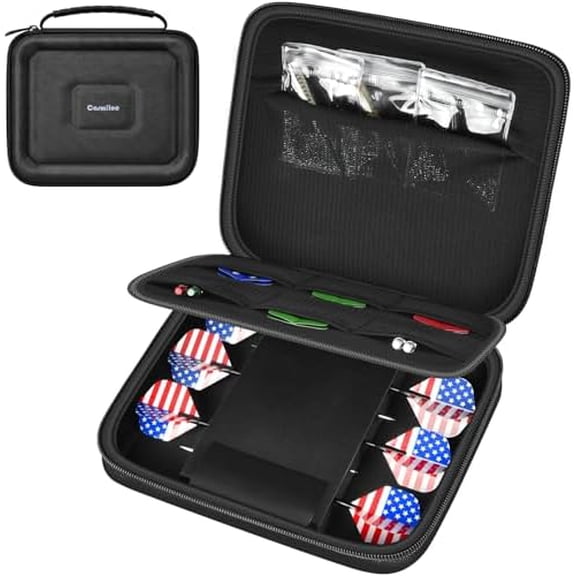 Dart Cases Hold 6 Soft Tip and Steel Darts Set, Dart Holder Bag Storage Organizer with 6 Built-in Pockets Hold Flights, Tips and Shafts Accessories (Box Only)$$Sport & Recreation Other