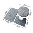thumbnail image 5 of Naturegr Soft 1 Set Cobblestone Pattern Toilet Lid Cover Super Soft Polyester Foldable Anti-skid Bath Mat for Home, 5 of 8