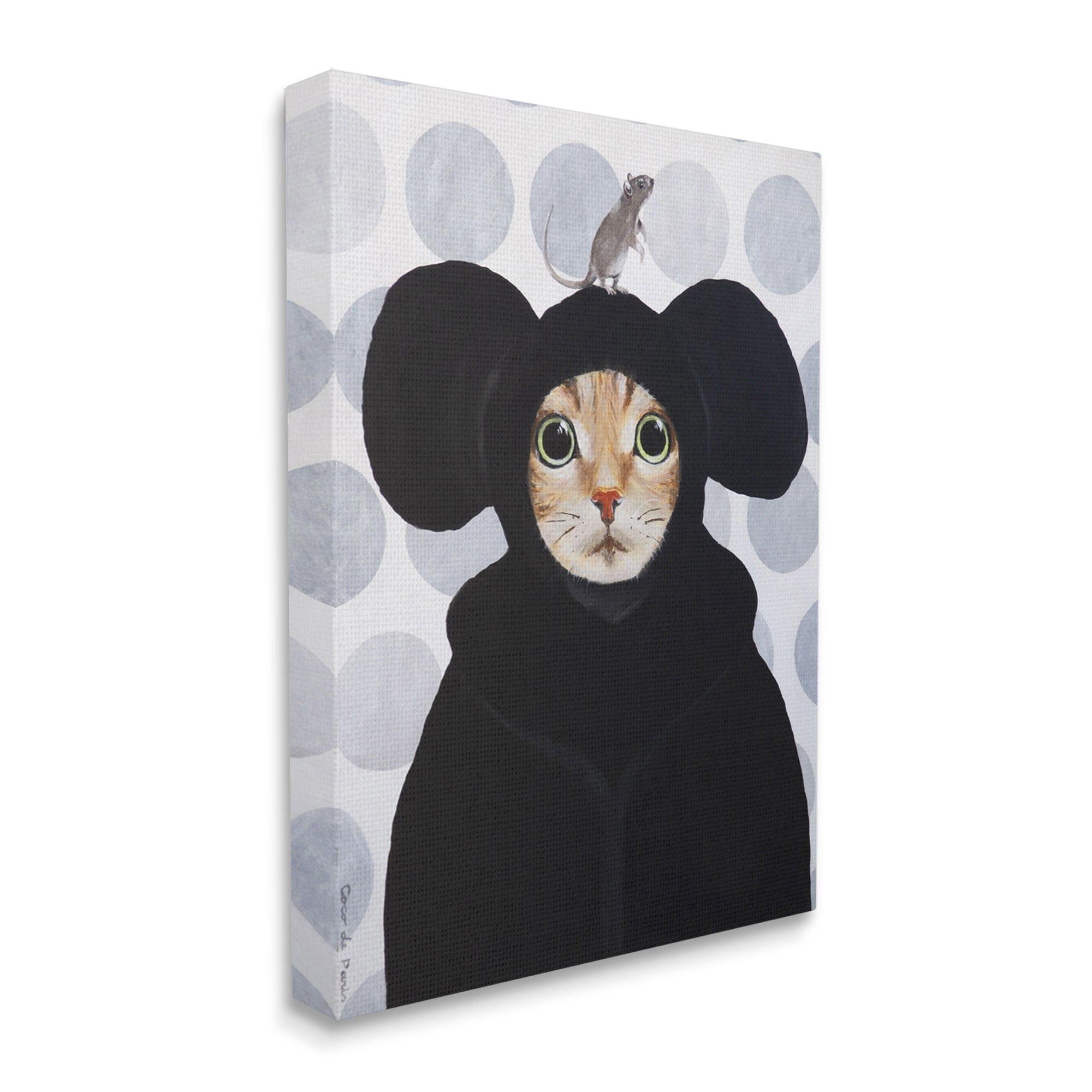 Stupell Industries Cat & Mouse Funny Animals Animals & Insects Painting Gallery Wrapped Canvas Print Wall Art