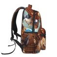 thumbnail image 3 of Hirioo Animal Filled Noahs Ark Print Laptop Backpack Lightweight Casual Travel Daypack for College Workplace Travel, 3 of 5