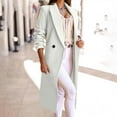 thumbnail image 2 of XFLWAM Trench Coats for Women Oversized Lapel Double Breasted Pea Coat Winter Wool Blend Jacket Trench Coat Long Coat White S, 2 of 8