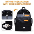 thumbnail image 5 of CHAOYUNYI Dry Wet Gym Backpack with Shoe Compartment and Wet Pocket for Women Water Resistant Sports Bag for Swimming Beach Yoga Travel, Black M, 5 of 8