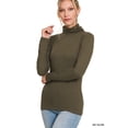 thumbnail image 2 of Zenana Plus Size Brushed Microfiber Mock Turtleneck Long Sleeve Lightweight Tee Shirt Top, 2 of 5