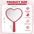 thumbnail image 2 of Uxcell 15 Pcs Espejos de Mano, Espejos de Mano en Forma de Corazón con Mango, Espejo de Maquillaje Portátil de un Solo Lado para Mujeres y Niñas, Cosmético, Pestañas, Hogar, Viaje, Rojo, 2 of 7