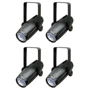 (4) CHAUVET LED PINSPOT 2 3W White LED Spot Lights Disco Mirror Ball w/ Gels