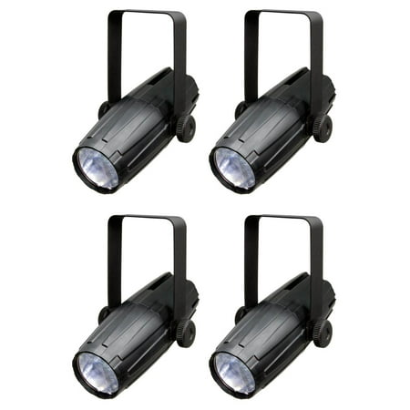 (4) CHAUVET LED PINSPOT 2 3W White LED Spot Lights Disco Mirror Ball w/ Gels