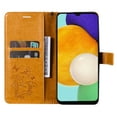 thumbnail image 4 of Allytech Galaxy A13 5G Case [NOT for A13 4G], Big Butterfly Embossed Kickstand Flip Cover Shockproof Drop Protection Wrist Strap Cards Holder Wallet Case for Samsung Galaxy A13 5G - Yellow, 4 of 6