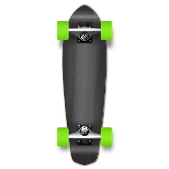 Yocaher Longboard complete Micro Cruiser 25" x 6.5" w/Premium Black grip tape, heavy duty Aluminum Alloy truck, 62mm Wheels, ABEC-9 Bearings - Stained Black