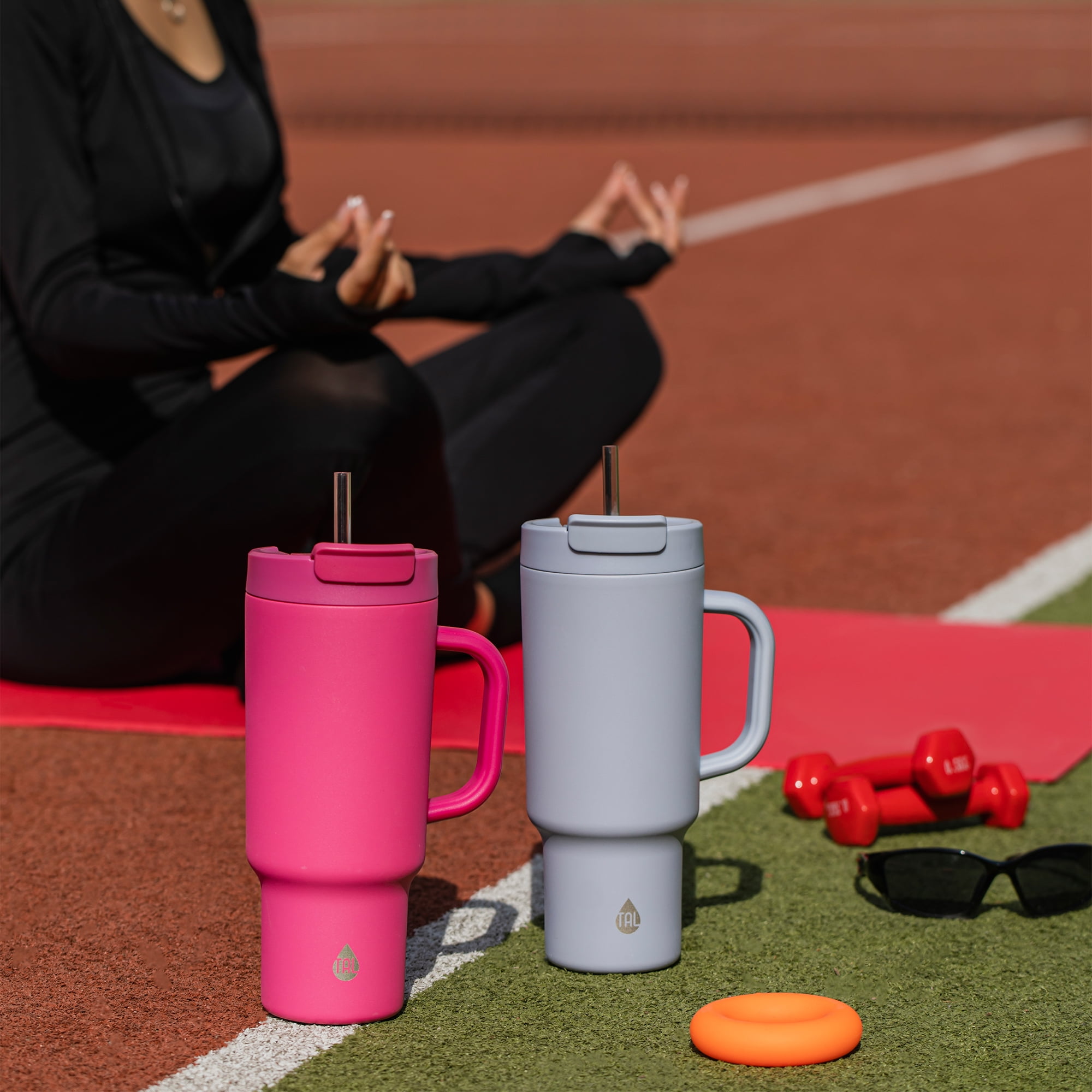 TAL Stainless Steel Hudson Tumbler with Straw 40 fl oz, Pink