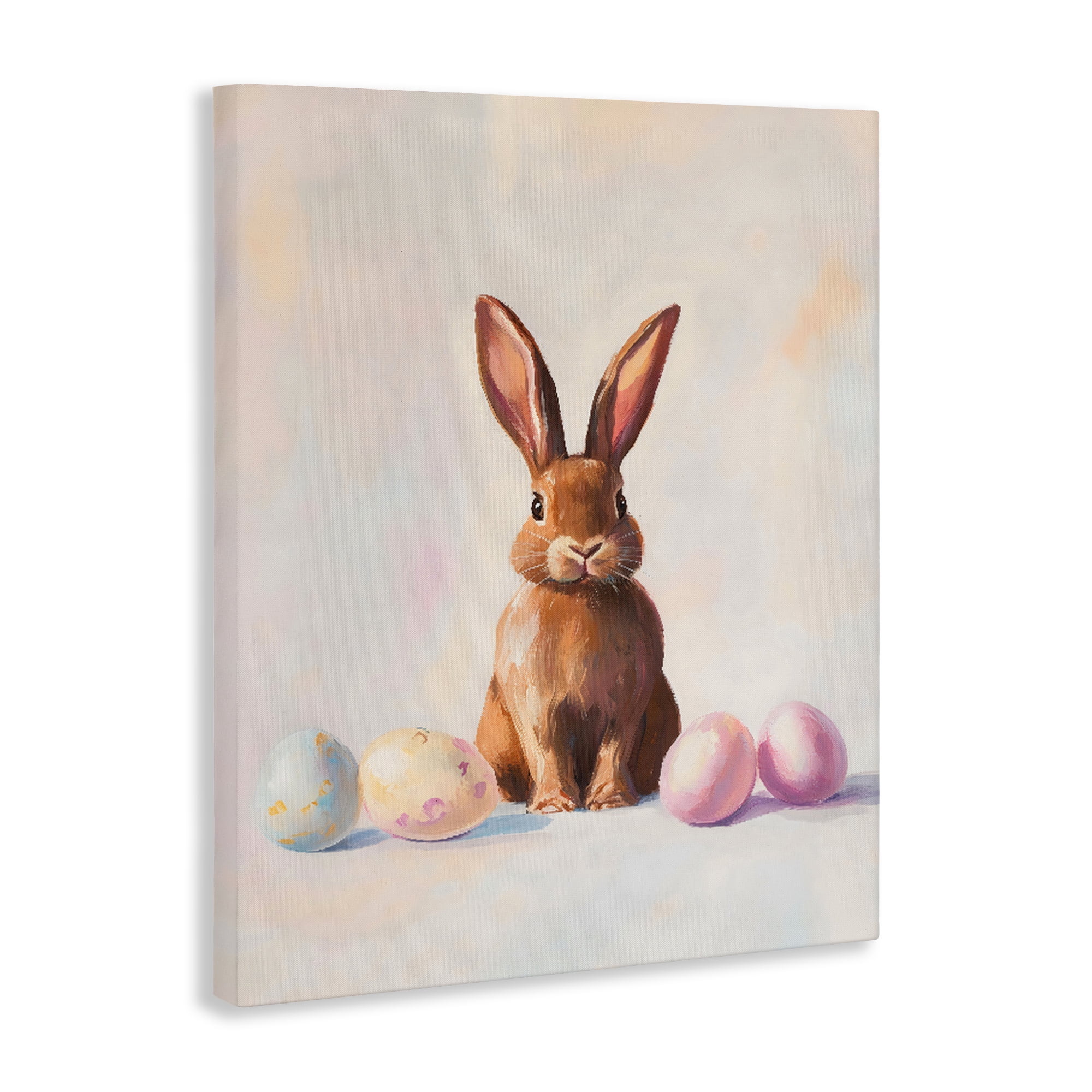 Stupell Industries Easter Bunny with Pastel Eggs Canvas Wall Art, design by The Prints Vibe