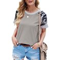 thumbnail image 1 of Blusa casual de verano con cuello redondo y manga corta para mujer, 1 of 6