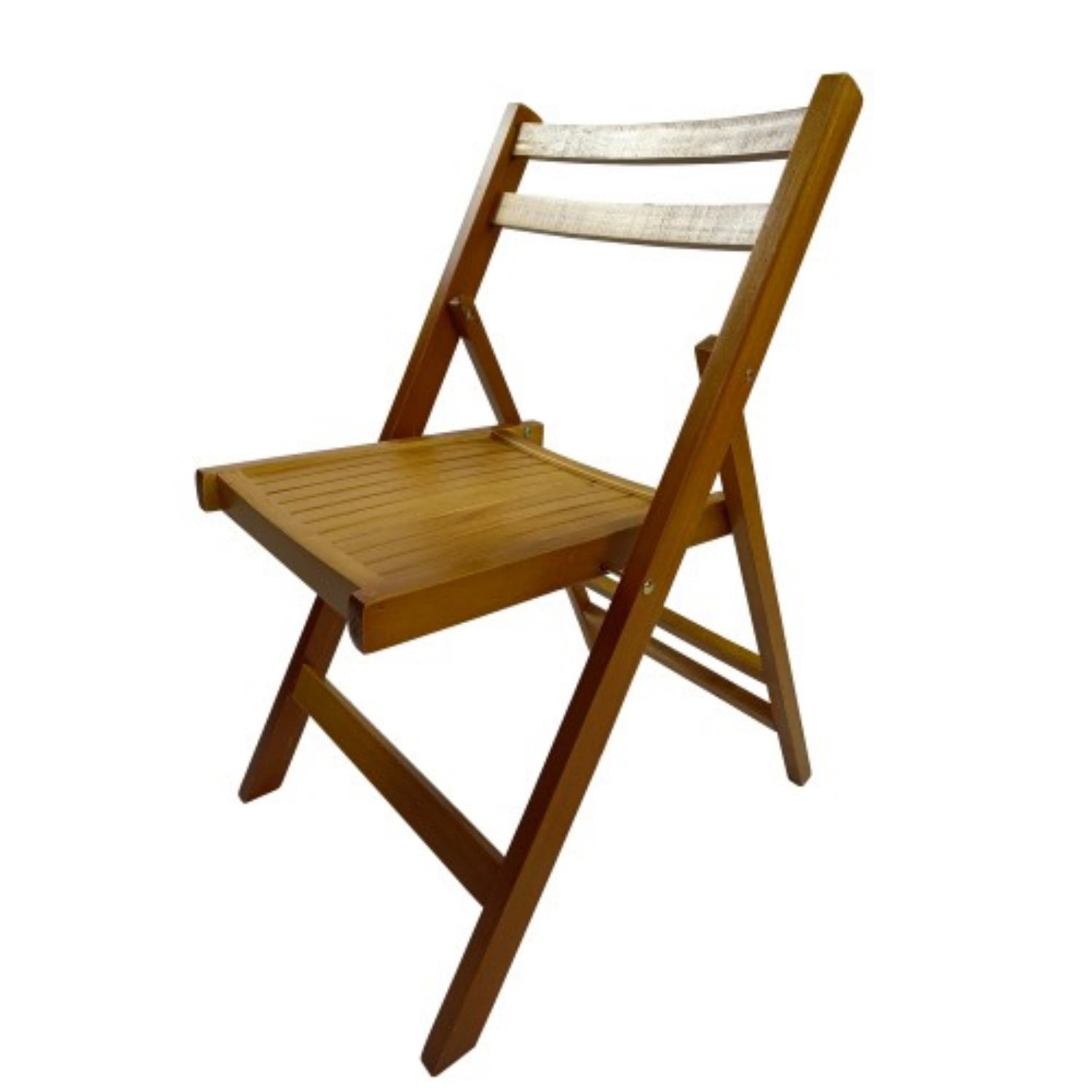 Folding Chairs Set of 4, Solid Wood Folding Chairs with Slatted Seat, Portable Event Chairs for Dining Room, Kitchen, Wedding & Party, Teak