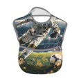 thumbnail image 2 of Susaid Astronaut Soccer Field Print Bibs for Babies Toddlers Adjustable Waterproof Free Soft Durable Bibs for eating with Large Pocket Food Catcher, 2 of 8